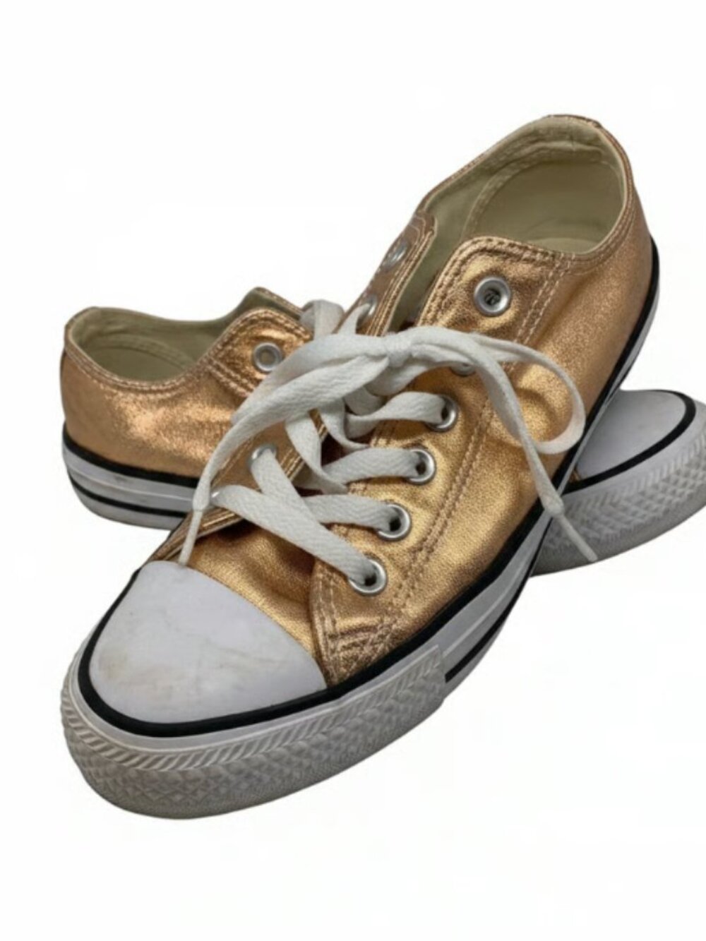 Converse All Star Low Top Sneakers in Metallic Rose Gold, Women's Size 7